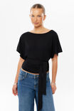 Soft Layla Tie Top, BLACK - example image 4