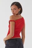 Luxe Bree Ruched Twist Top, RUBY RED - alternate image 3