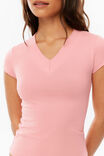 Zaria V Neck Tee, SUNSET CORAL - example image 2