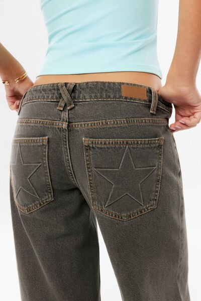 Ultra Low Rise Baggy Jean, MISTY GREY/STAR