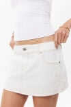 Willow Stretch Denim Mini Skirt, CLEAN WHITE/STARS - example image 1