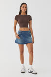 Luxe Cropped Short Sleeve Top, ESPRESSO BROWN - alternate image 2