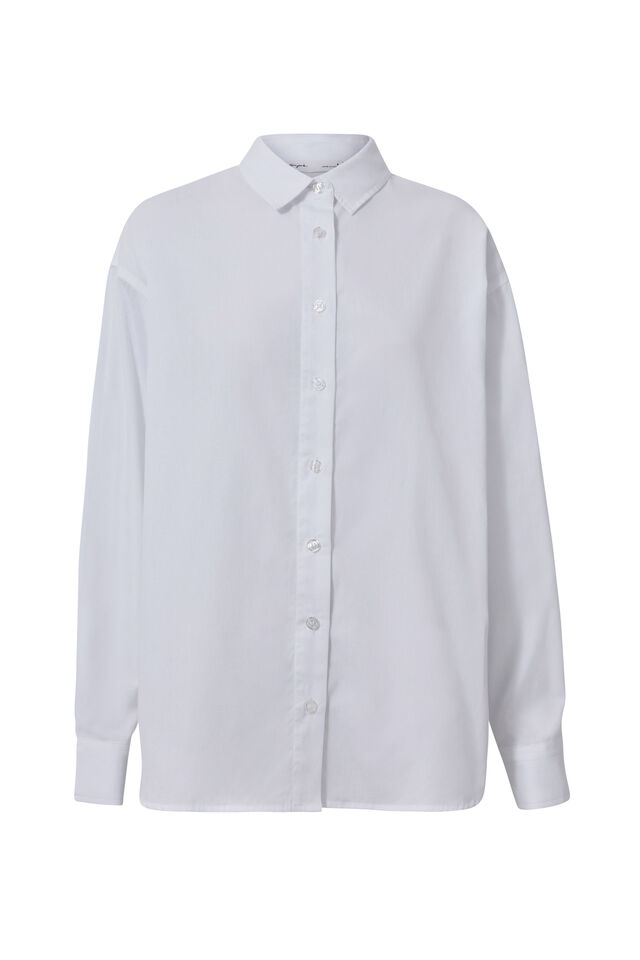 Tatum Oversized Shirt, WHITE