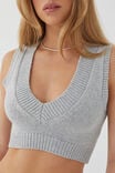 Paris V Neck Knit Vest, GREY MARLE - alternate image 4