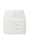 Carpenter Denim Mini Skirt, WARM WHITE - alternate image 6