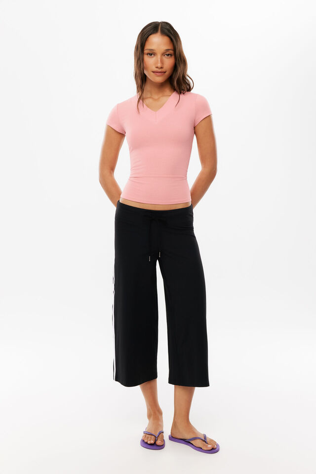 Diva Low Rise Active Capri, BLACK/WHITE
