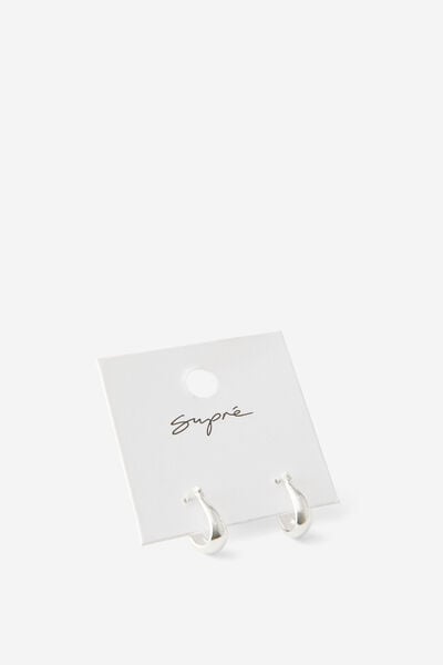 Earring Single Pack, SILVER/TAPERED HOOP