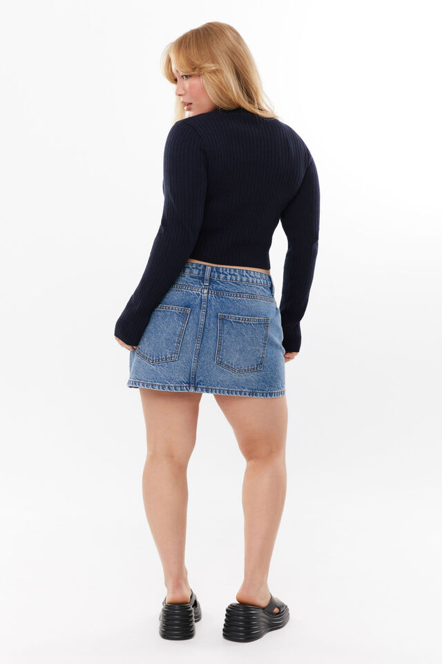 Kendal Cropped Knit Cardigan, ALL STAR NAVY