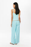 Marley Low Rise Linen Pant, GLOSSY AQUA - example image 3