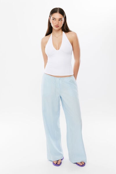 Marley Low Rise Linen Pant, DAYLIGHT BLUE