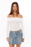 Tahlia Fold Back Knit Top, MERINGUE WHITE - alternate image 4