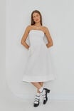 Eva Strapless Midi Dress, WHITE - alternate image 1