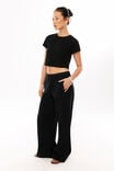 Sasha Wide Leg Track Pant, BLACK - example image 5