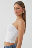 Luxe Ruched Bandeau, WHITE - alternate image 4