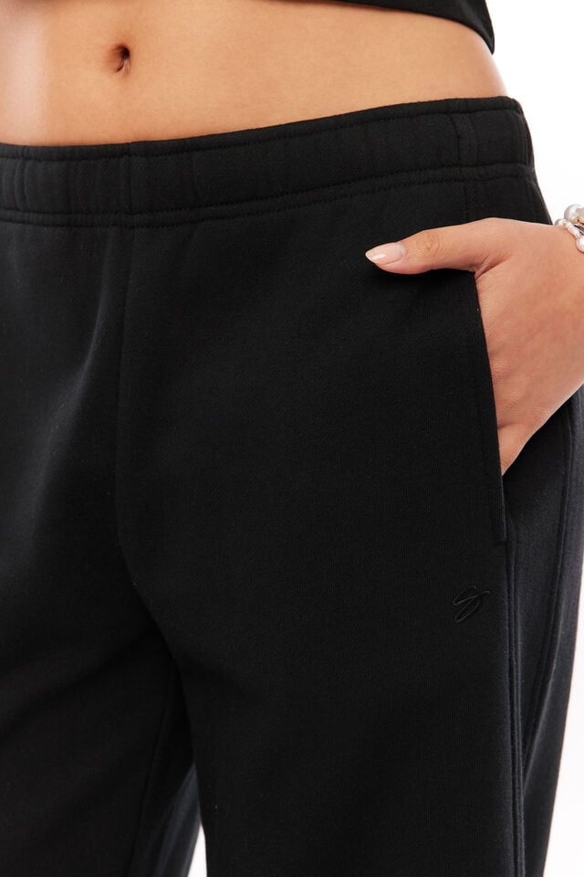 Sasha Wide Leg Track Pant, BLACK