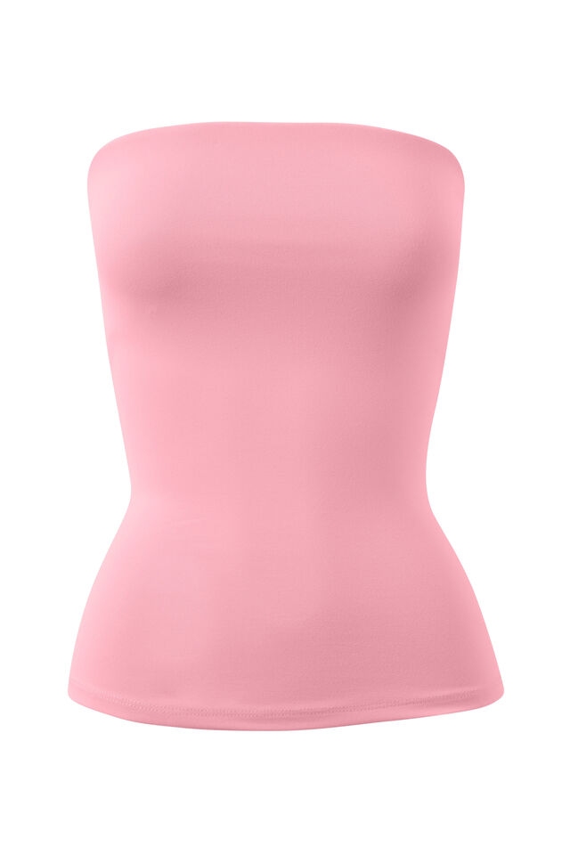 Sleek Longline Boob Tube, CANDY CORE PINK
