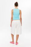 Yuri Longline Sweat Short, CREAMY WHITE/PINK - example image 3