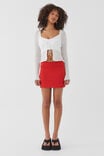 Luxe Hipster Mini Skirt, RUBY RED - alternate image 1