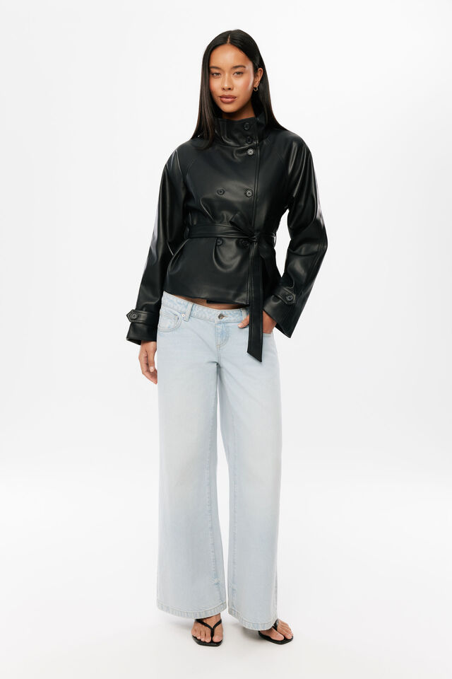 Valentina Trench Jacket, BLACK