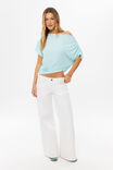 Cecilia Draped Top, GLOSSY AQUA - example image 4