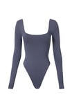 Luxe Square Neck Long Sleeve Bodysuit, WEEKEND BLUE - alternate image 6
