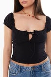 Jojo Short Sleeve Top, BLACK - alternate image 4