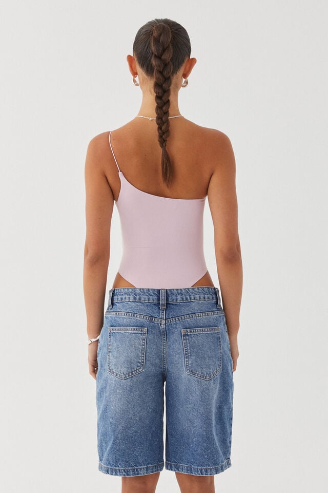 Luxe One Shoulder Bodysuit, MUTED ORCHID