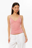 Sleek Margot Lace Trim Tank, SUNSET CORAL - example image 4