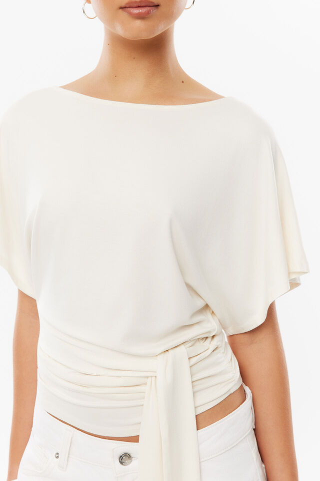 Soft Layla Tie Top, CREAMY WHITE