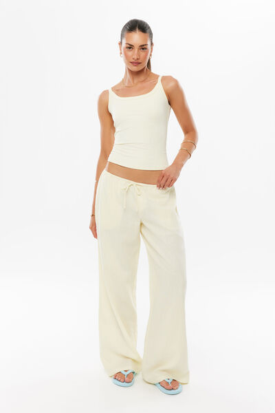 Marley Low Rise Linen Pant, FROSTED YELLOW