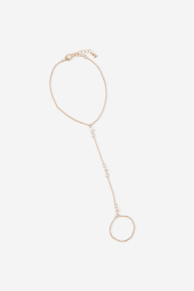 Hand Chain, GOLD/DIAMANTE