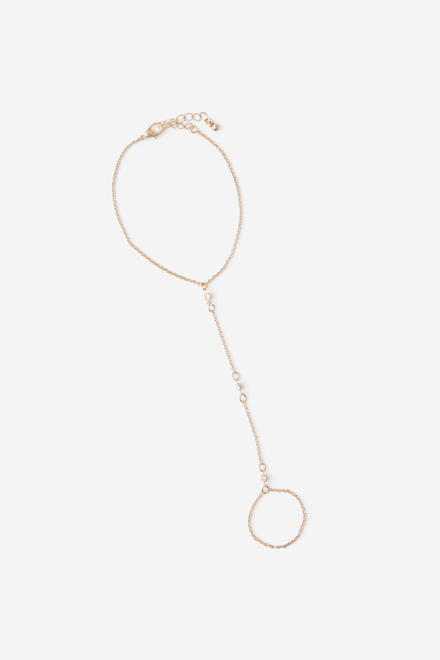 Hand Chain, GOLD/DIAMANTE