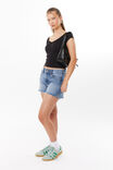 Neve Short Sleeve Off Shoulder Top, BLACK - alternate image 5