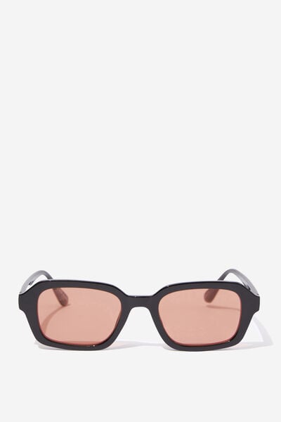 Lexi Rectangle Sunglasses, BLACK/ORANGE