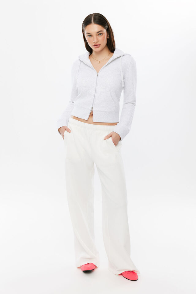 Fifi Shrunken Zip Hoodie, SNOW MARLE