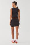 Soft Ruched Mini Skirt, BLACK - alternate image 3