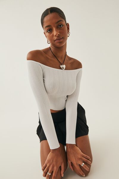 Catherine Off Shoulder Top, WHITE