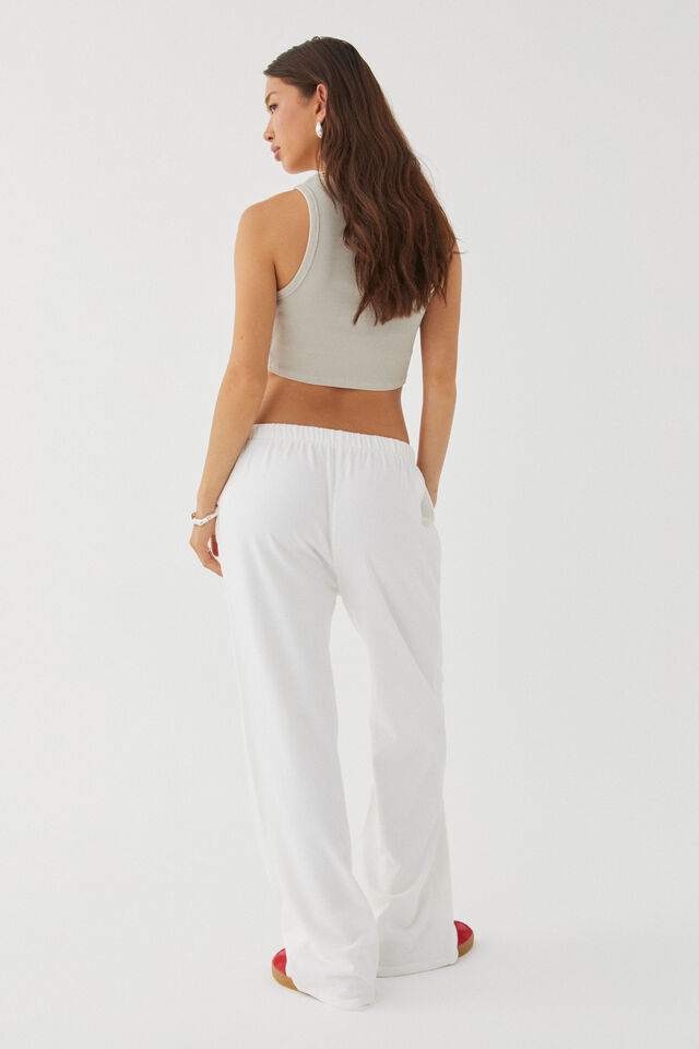 Relaxed Wide Leg Track Pant, CLOUD WHITE