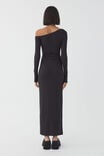 Soft Ruched Long Sleeve Maxi Dress, BLACK - alternate image 3