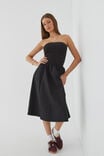 Eva Strapless Midi Dress, BLACK - alternate image 5