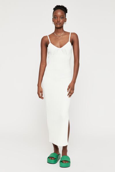 Amelia Knit Tube Dress, WHITE