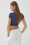 Luxe Cropped Short Sleeve Top, OXFORD NAVY - alternate image 3