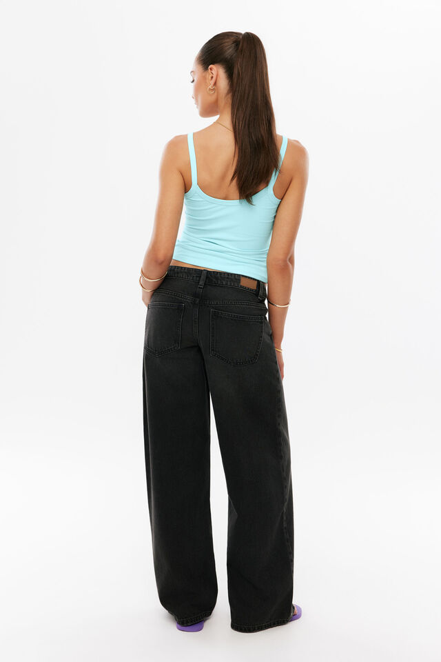Low Rise Baggy Jean, RINSED BLACK