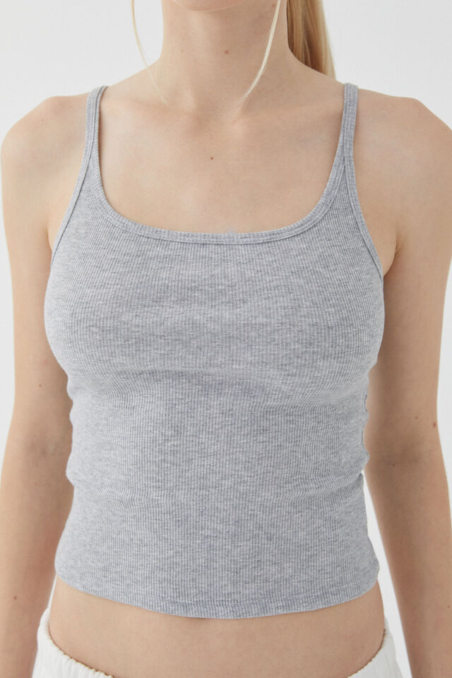 Paris Scoop Neck Tank, GREY MARLE