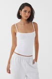 Molly Thin Strap Cami, WHITE WITH BOW - alternate image 1
