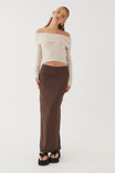 Luxe Hipster Maxi Skirt, ESPRESSO BROWN - alternate image 3