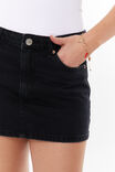 Maya Denim Mini Skirt, TRUE BLACK - alternate image 4