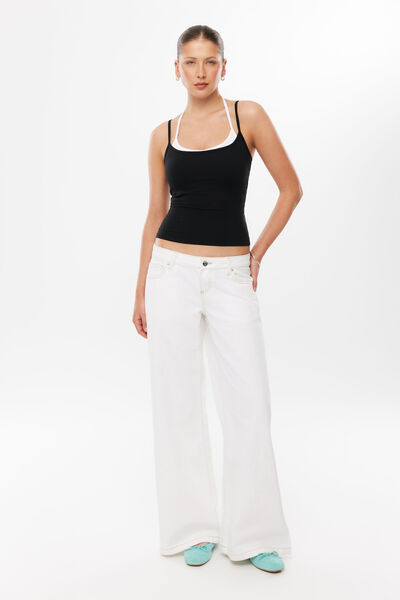 Sleek Julia Top, BLACK / WHITE