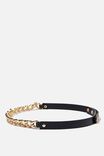 Vivian Chain Waist Belt, BLACK
