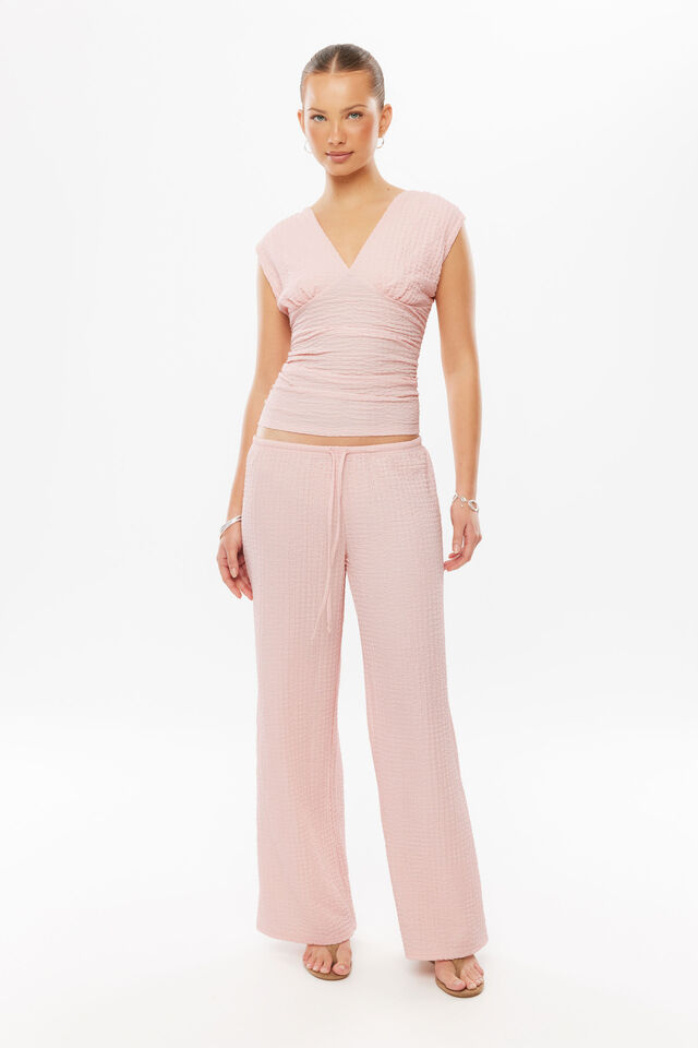 Trinity Textured Top, CORAL PINK
